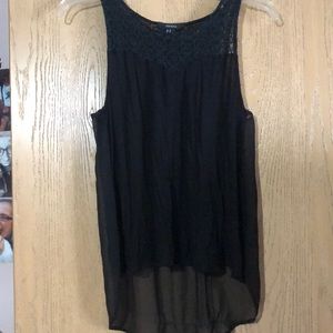 Sheer Back Black Tank